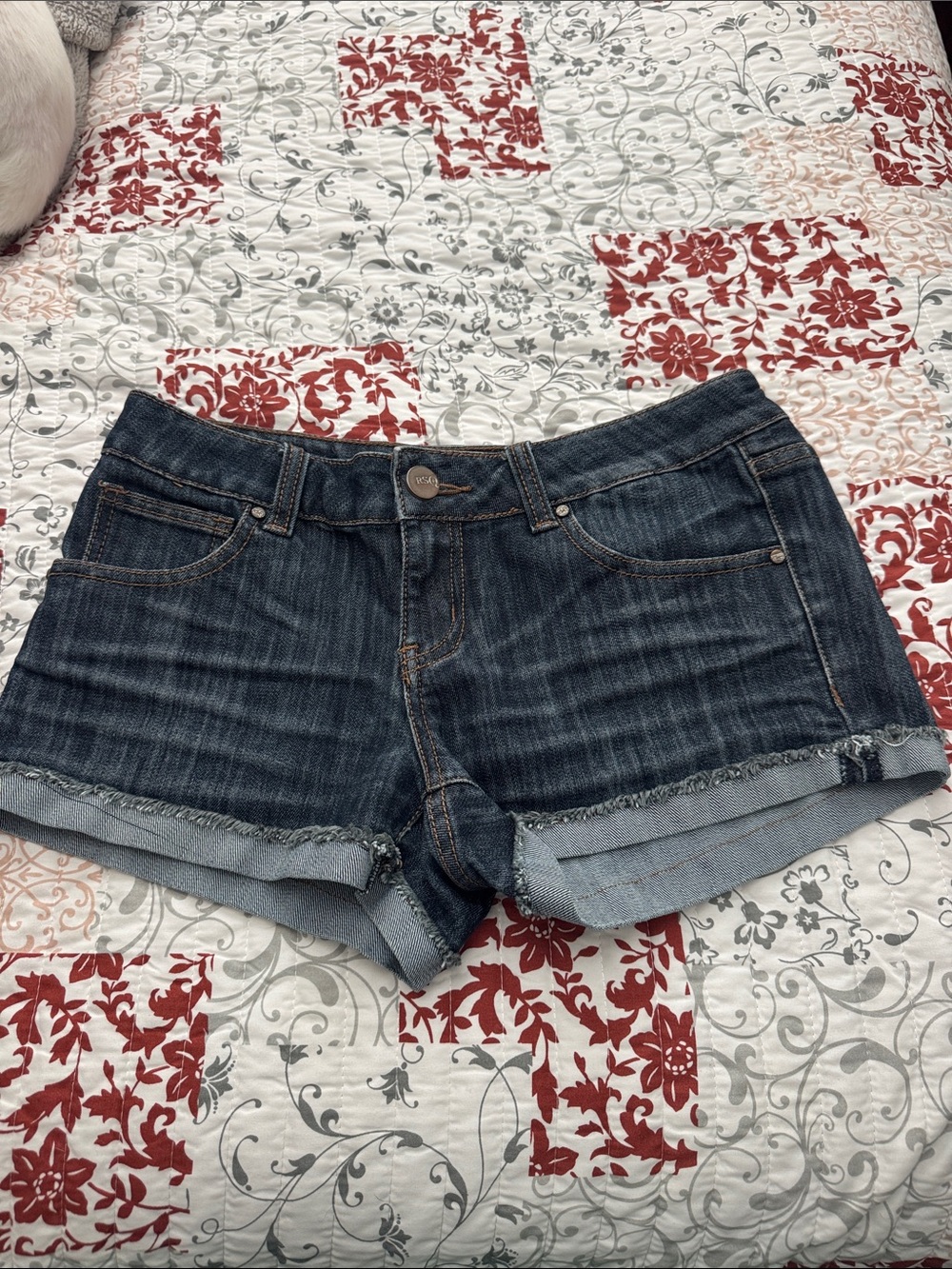 RSQ Dark Wash Denim Roll-Cuff Women's Shorts